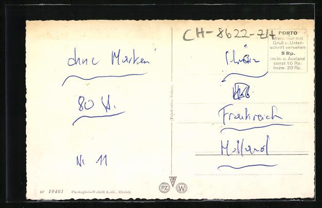 Cartoline postali: Wetzikon, Ober-Wetzikon, Ortsansicht mit – Usato da Berlin venduto da bartko-reher 1