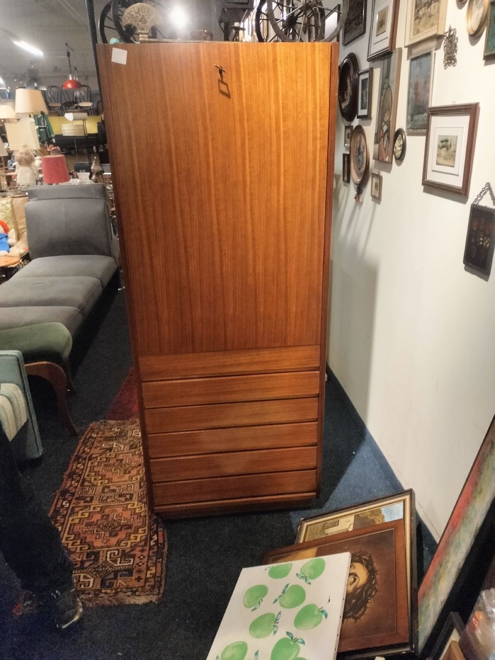 Scrivanie: mid century Teak secretary – Usato da Zwingen venduto da inf_2blh 1