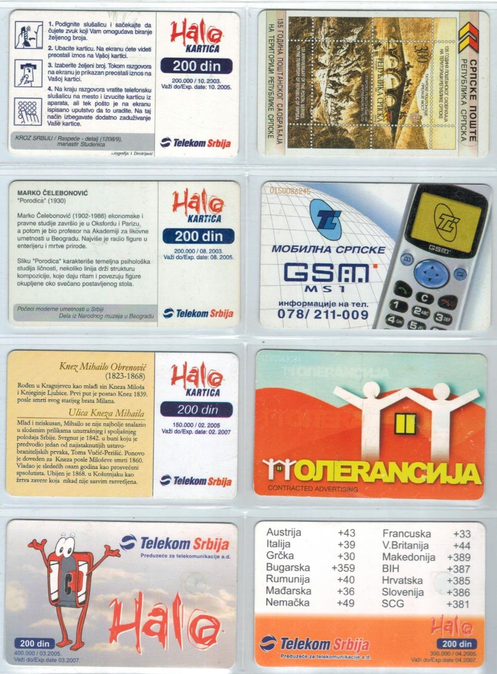 Cartes de téléphone: 8 Telefonkarten Serbien – D'occasion à Zürich par Tolima194 1