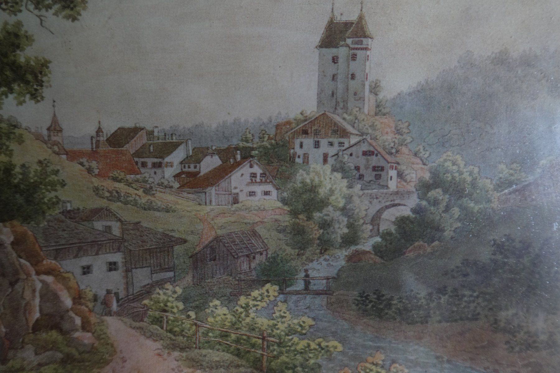 Gemälde: tableau  château de Valangin – Gebraucht aus Fontaines NE von monloisir 1