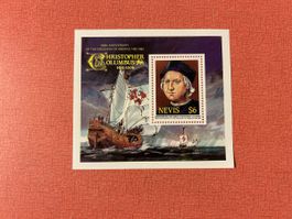 Briefmarkenblock Nevis Christoph Kolumbus 1992 postfrisch