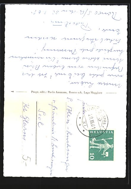 Cartes postales: AK Ronco, Durchblick zu einer Insel – D'occasion à Berlin par bartko-reher 1