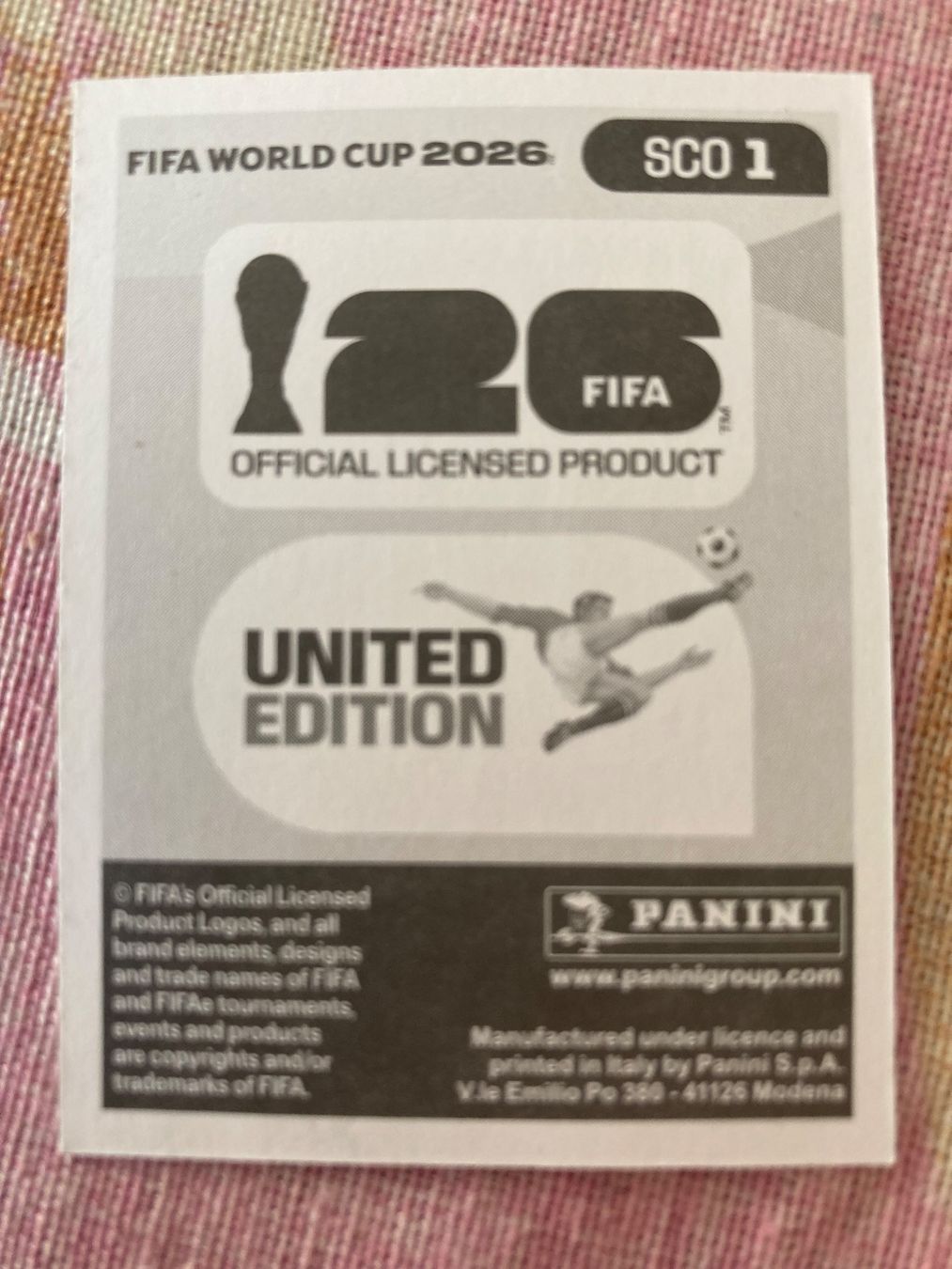 Panini Carte collezionabili: WM Sticker SCO 1 – Nuovo (secondo la descrizione) da Winterthur venduto da Whitefish 1