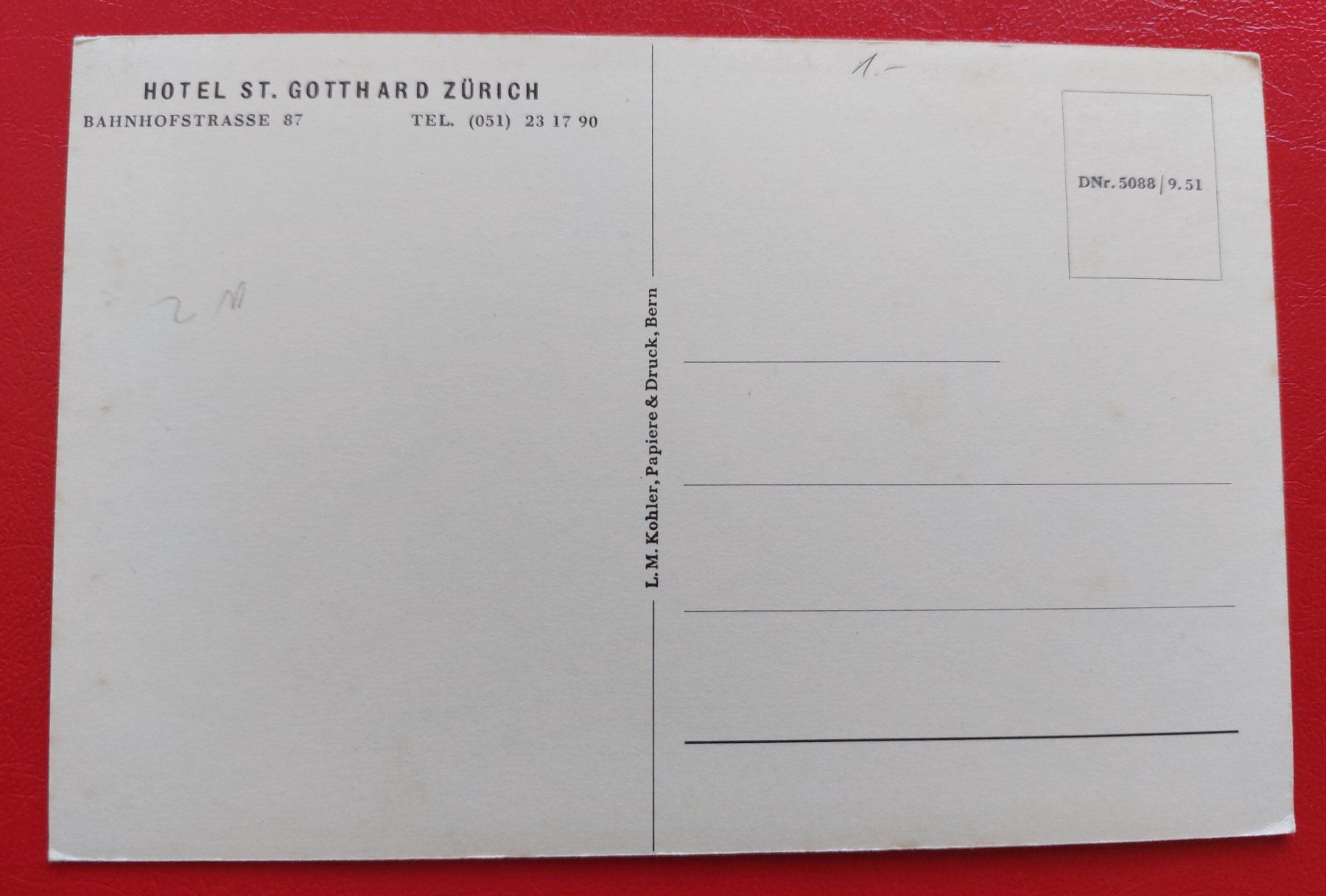 Ansichtskarten: Hotel St. Gotthard Zürich – Gebraucht aus St-Légier-La Chiésaz von Theo005 1