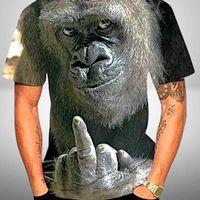 🦍 3D-Design T-Shirt "GORILLA-Parodie" 🖕💫