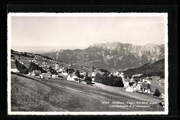 Cartoline postali: Wildhaus, Die Ortschaft mit Blick gegen  – Usato da Berlin venduto da bartko-reher