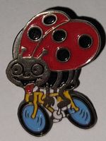 Blick-Pin "Marienkäfer auf Velo / Rennrad"