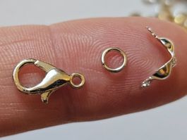 565 St Endteile & Box Basteln Kette Karabiner Schmuck Silber