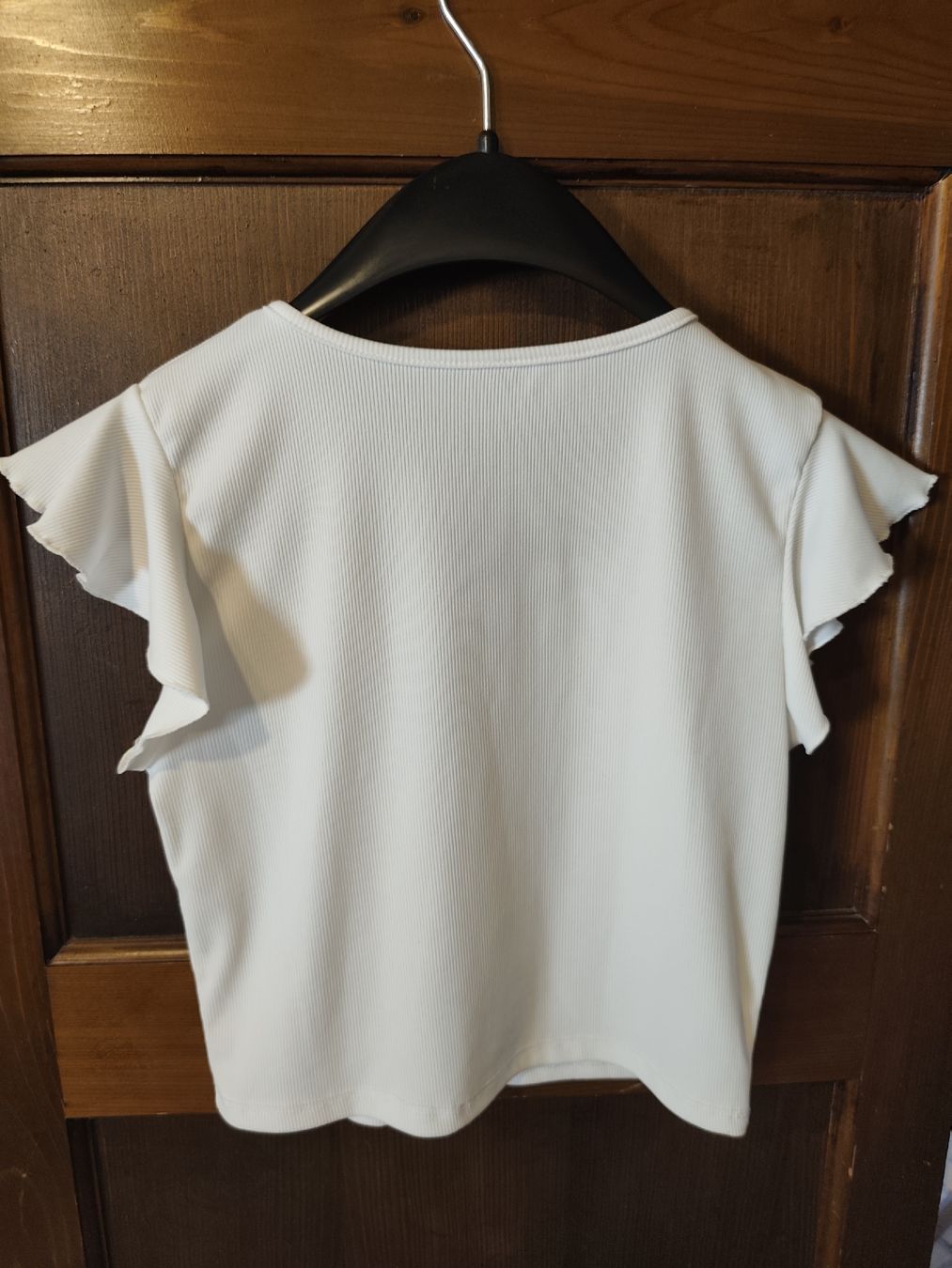 Tops: White Ruffle Sleeve Top - Summer Essential, Size Small – Gebraucht aus Martigny von Errika 2