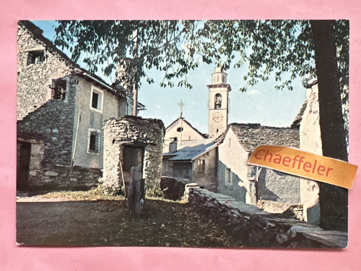 Cartoline postali: 1975  6651 Rasa - Centovalli – Usato da Zürich venduto da Chaeffeler
