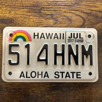 🇺🇸 U.S. Motorradnummer, Hawaii 514 HNM - (18x10cm)