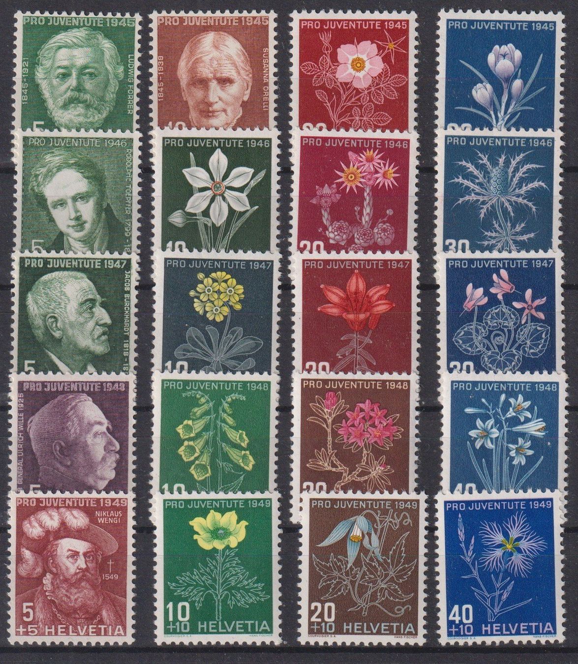 Tutti i francobolli: M39) Pro Juventute 1945 - 1949, postfrisch – Usato da Claro venduto da Chanty7