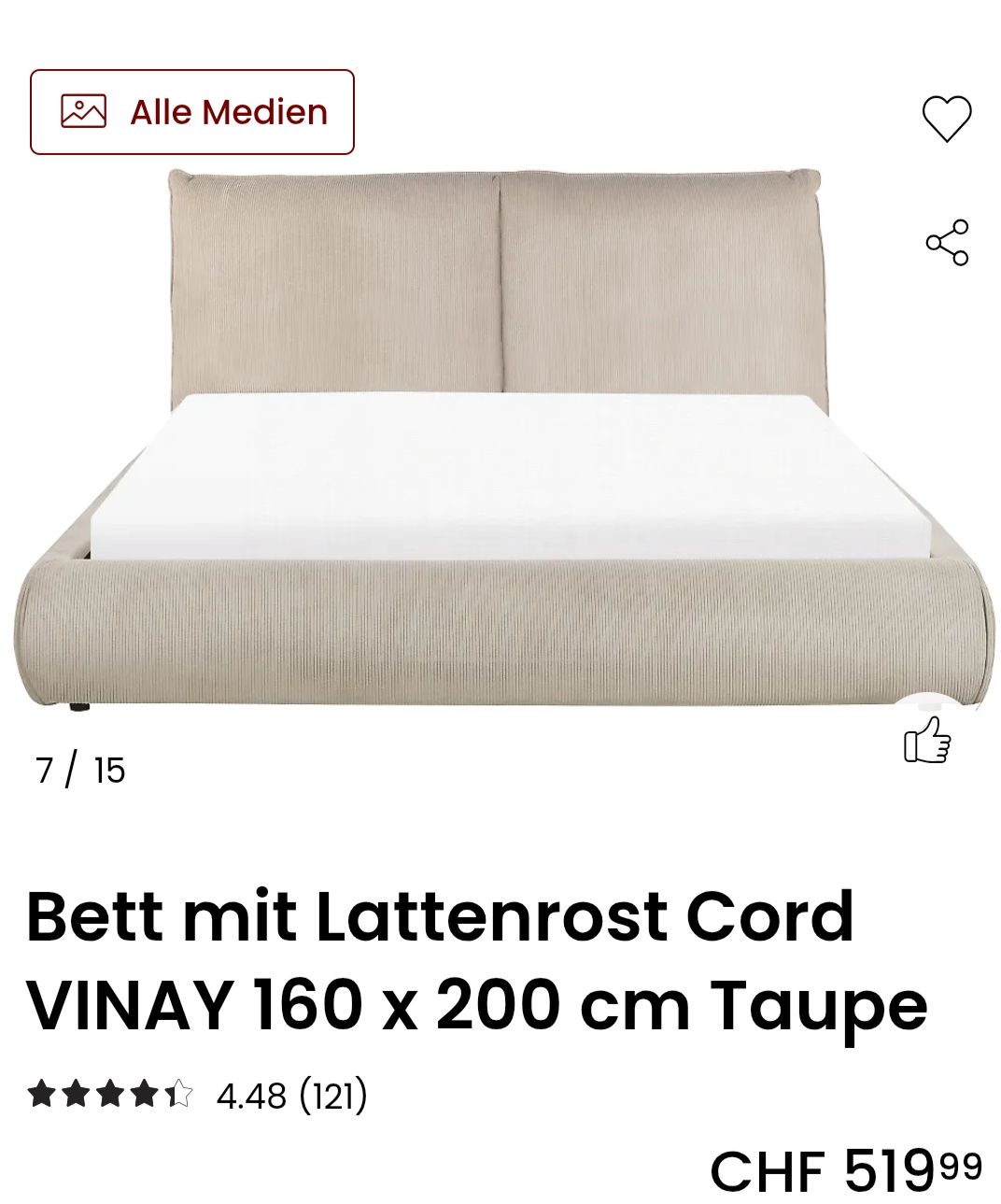 Lattenroste: letto 160x200 – Neu (gemäss Beschreibung) aus Allschwil von TS.