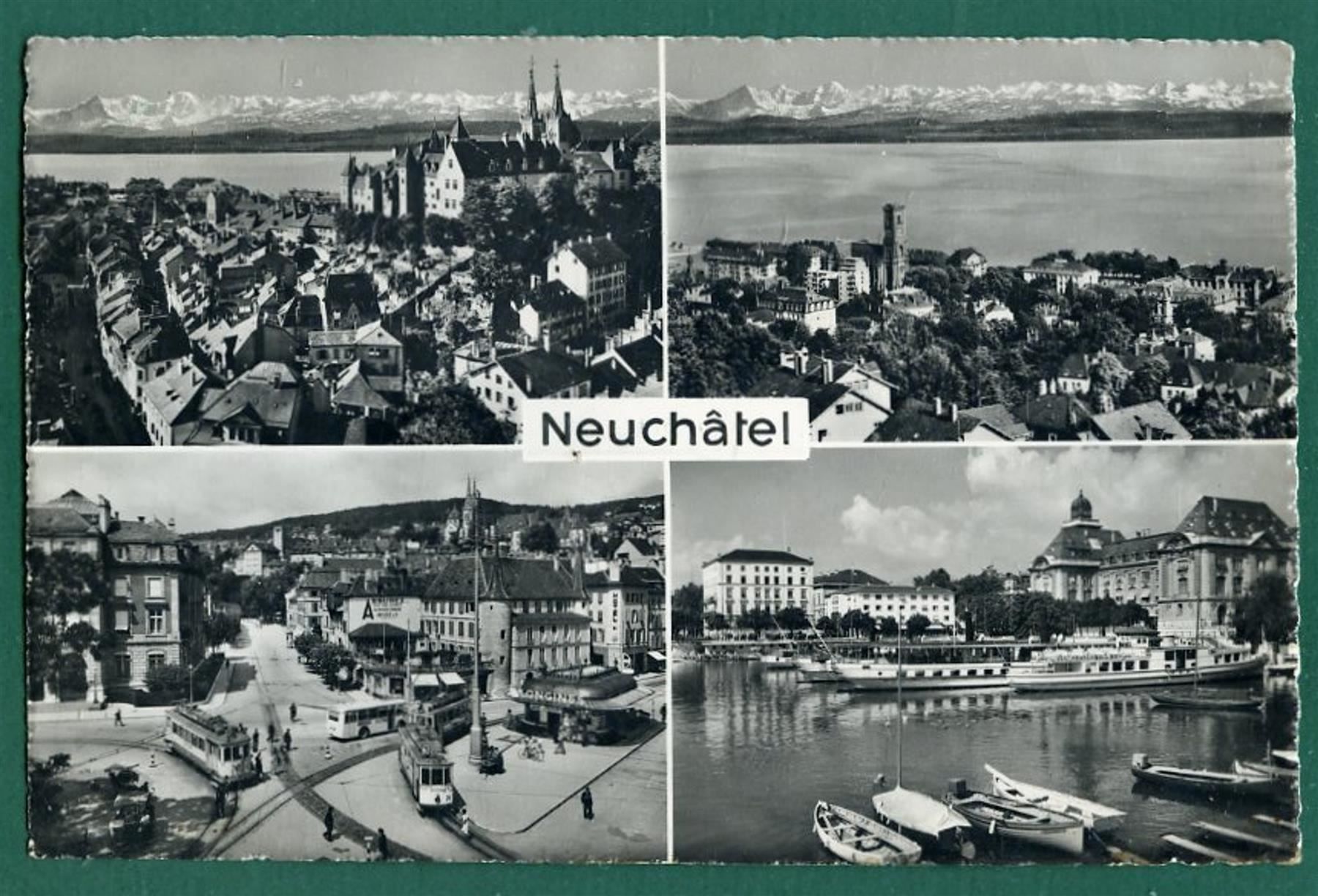 Cartes postales: Neuchâtel, 4 Ansichten, 1958, gelaufen – D'occasion à Sargans par Hausi1951