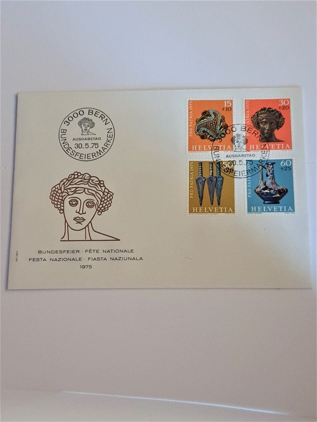 Alle Briefmarken: (35)  Pro Patria 1975  mit ET – Gebraucht aus Schwarzhäusern von Inot3 4