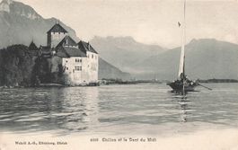Chillon et la Dent du Midi Veytaux VD Battello schiff boot