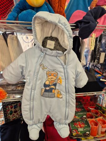 Baby Schneeanzug Gr. 56, Winter Overall Teddy Motiv B