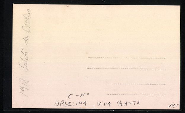 Cartoline postali: AK Orselina, Hotel Villa Planta – Usato da Berlin venduto da bartko-reher 1