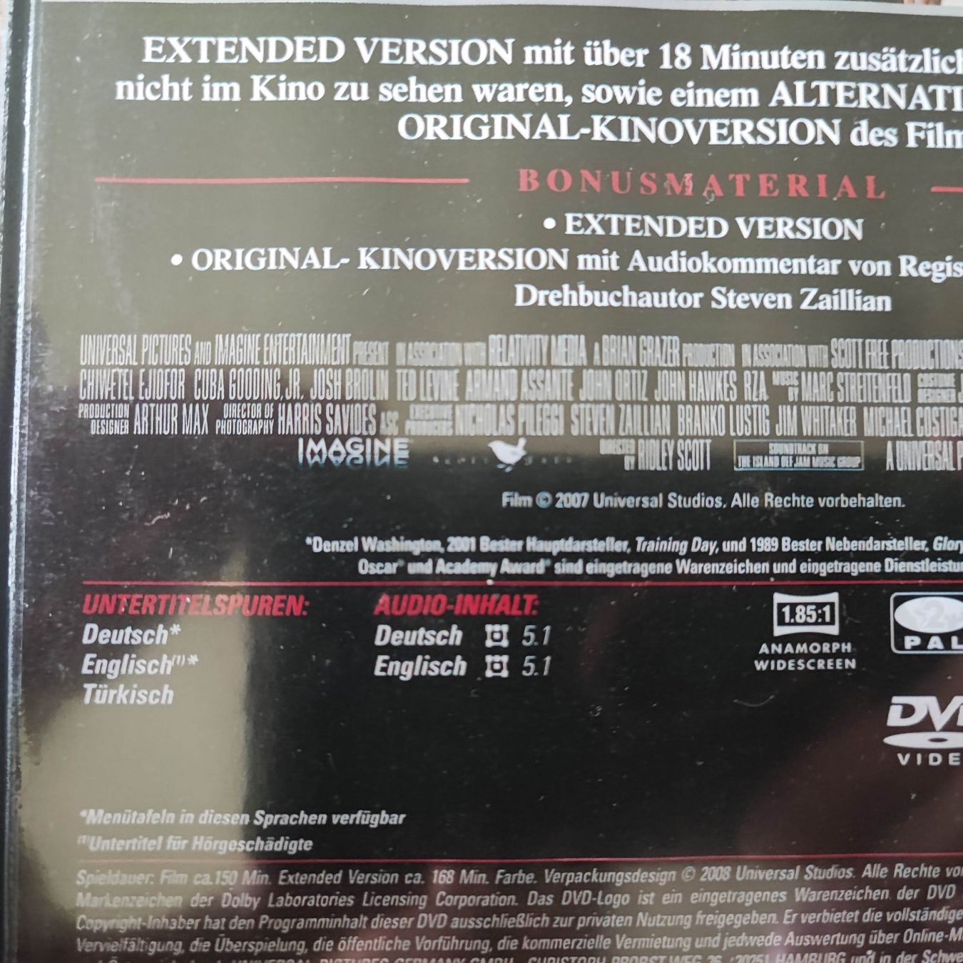Alle DVDs: American Gangster DVD Extended Edition – Gebraucht aus Dübendorf von kb86_MOVIE 2