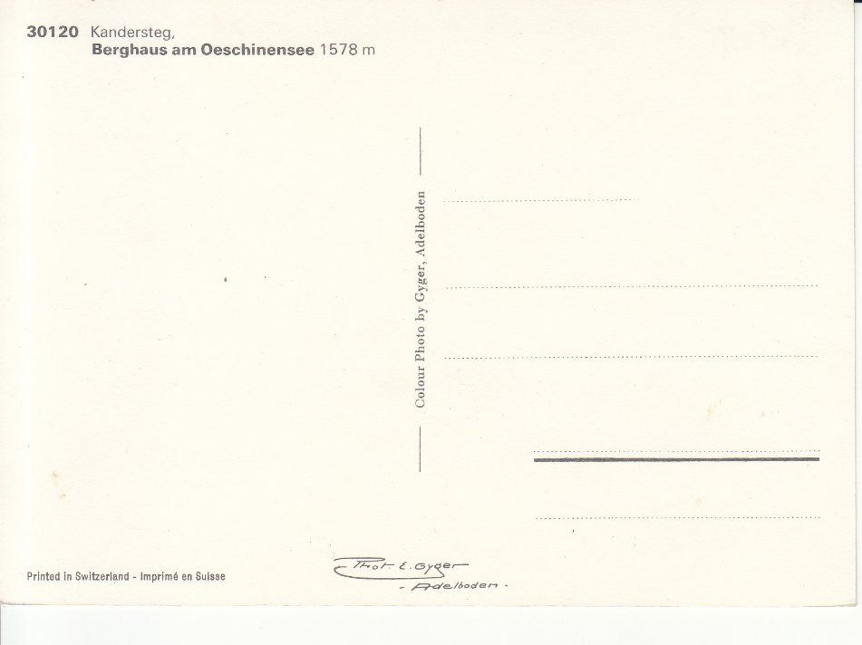 Cartoline postali: Oeschinensee Berghaus ca. 1970 – Usato da Bürglen TG venduto da StampGraf 1
