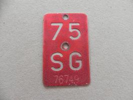 Velo Velonummer Rad Nummer SG 1975 St.Gallen Geschenk