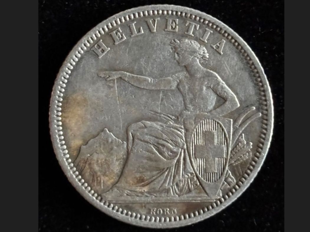 Alle Münzen: 1 Fr. 1861 sitzende Helvetia – Gebraucht aus Niederlenz von Angi_e