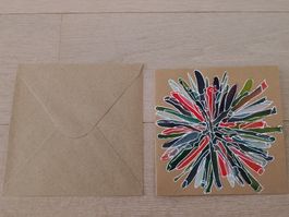 Handgemachte Bei mir Karte mit Umschlag - 15 cm X 15 cm.