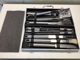 Grillbesteck Set Edelstahl im Koffer- Wiitergäh