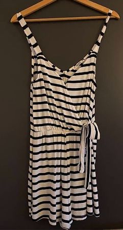 Streifen-Jumpsuit, schwarz-weiss