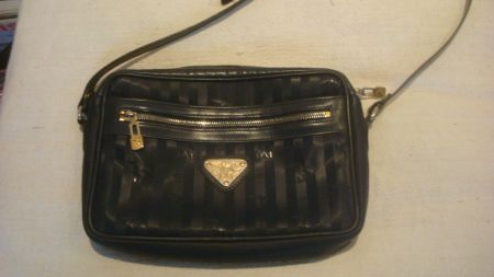 Maison Mollerus Tasche dunkelblau mit Gebrauchsspuren
