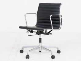 Vitra EA 117 Bürostuhl von Eames in schwarzem Leder