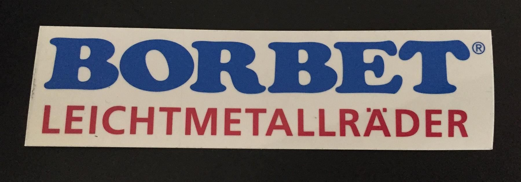Sticker: Borbet Aufkleber Sticker ca. 15x4cm – Nuovo e nell'imballaggio originale da Goldach venduto da SSRConzept