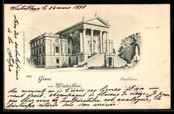 Cartoline postali: AK Winterthur, Stadthaus – Usato da Berlin venduto da bartko-reher