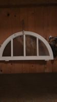 Weisses Rundbogenfenster Sprossenfenster 4-teilig  vintage