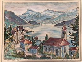 Weggis 1963, Druck koloriert von C. Lottenbach