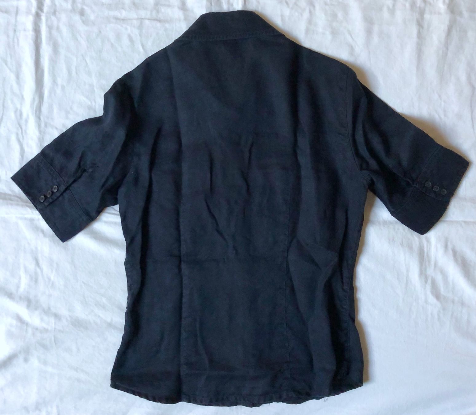 H&M Camicette: H&M, Leinenbluse kurzarm, dunkelblau, Gr. 34 – Nuovo (secondo la descrizione) da Basel venduto da Solaia28 6