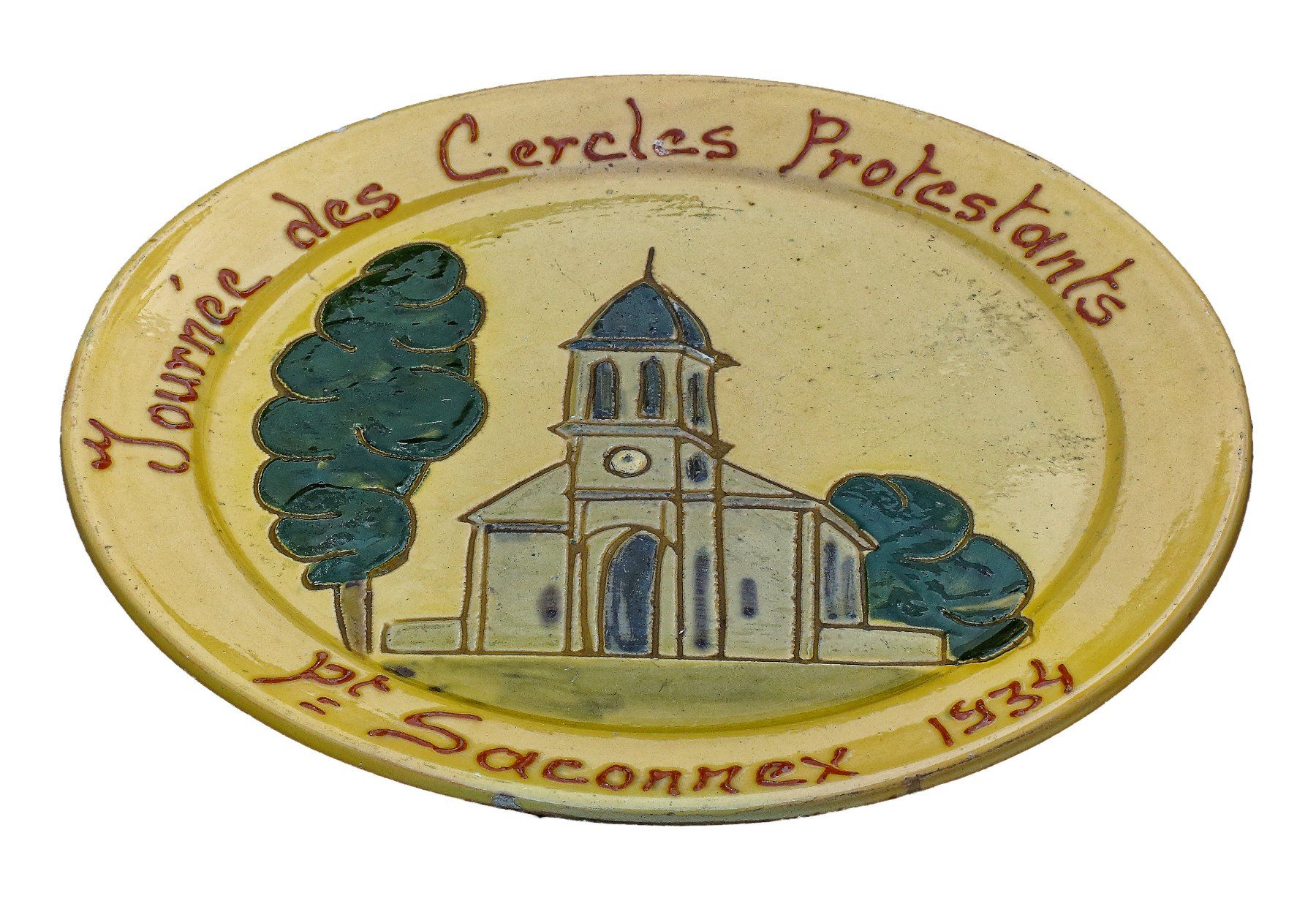 Piatti: JOURNÉE DES CERCLES PROTESTANTS - 1934 "Assiette Décoration" – Usato da Onex venduto da gonsla 1