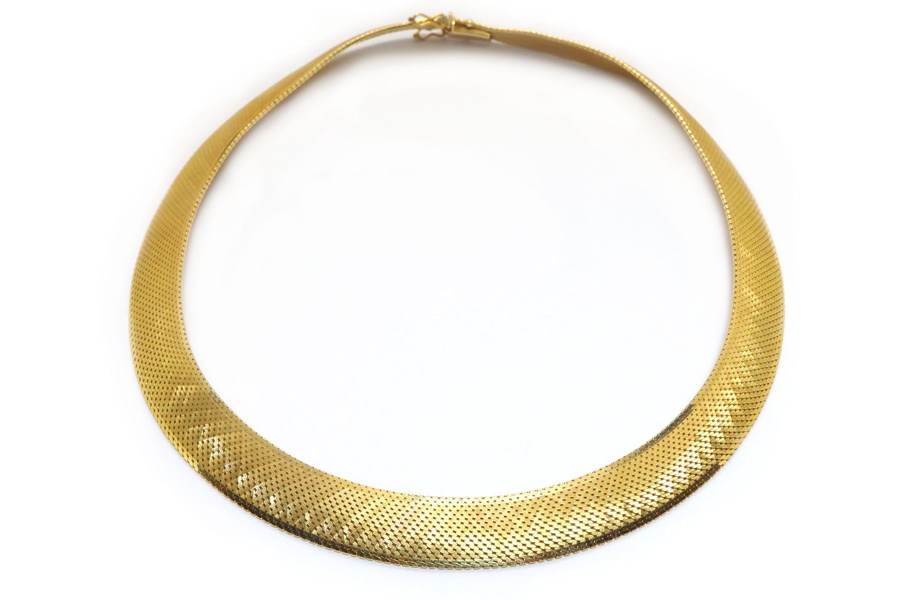 Catenine: 750er Gelbgold Collier mit Kontrastdesign – Usato da Dürnten venduto da schmucklicher
