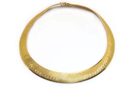 750er Gelbgold Collier mit Kontrastdesign