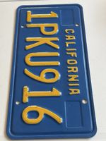 Kalifornien Nummernschild 1PKU916 blau(I22)