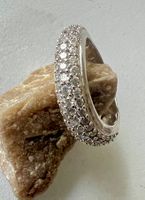 Stilvoller Silberring 925 Silber+MP - Zirkonia Pavé -  Gr 55