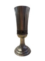 0063 Vintage Zinn Pokal/Becher "Dem Sieger", Handarbeit, Top
