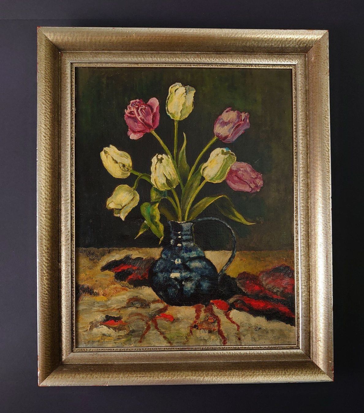 Gemälde: Gemälde Tulpenstrauss in Krug – Gebraucht aus Zürich von mobilix