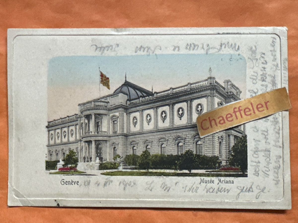 Ansichtskarten: Alte Ansichtskarte Genf um 1912, Musée Ariana – Gebraucht aus Zürich von Chaeffeler