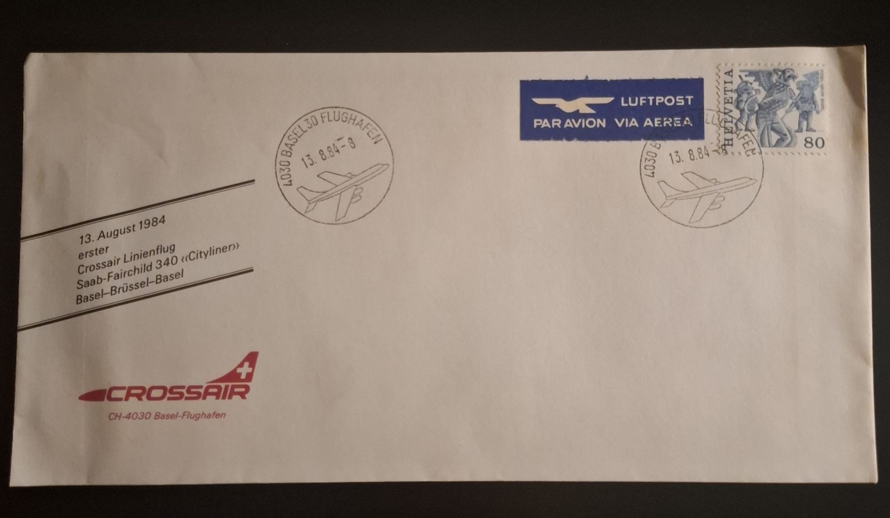 Buste & buste per spedizione: Couvert erster Crossair Linienflug Basel +Sonderstempel – Usato da Basel venduto da Swiss_phil_Auktion