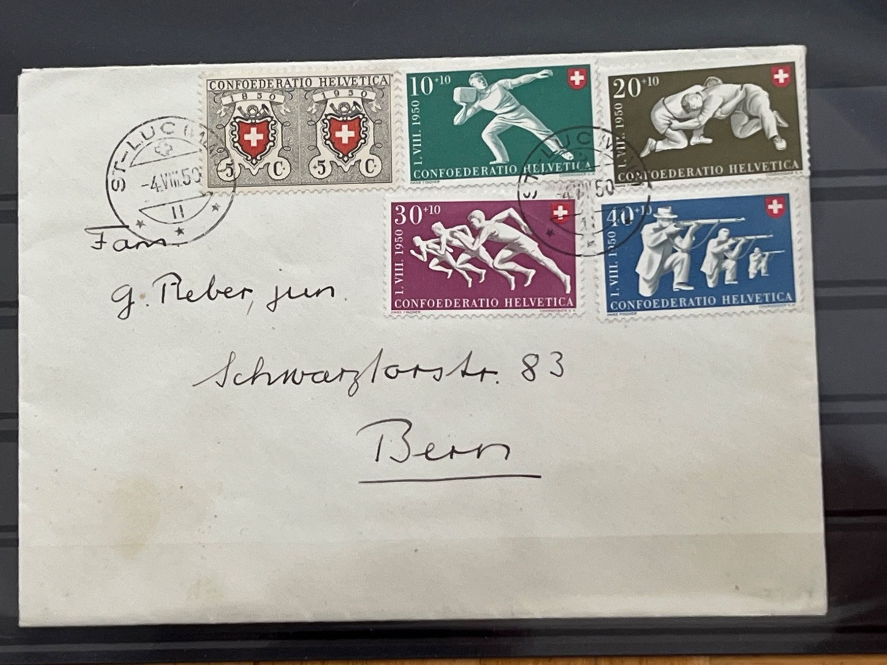 Tutti i francobolli: Satzbrief 1950, St. Luc - Bern – Usato da Romanshorn venduto da luxcollect