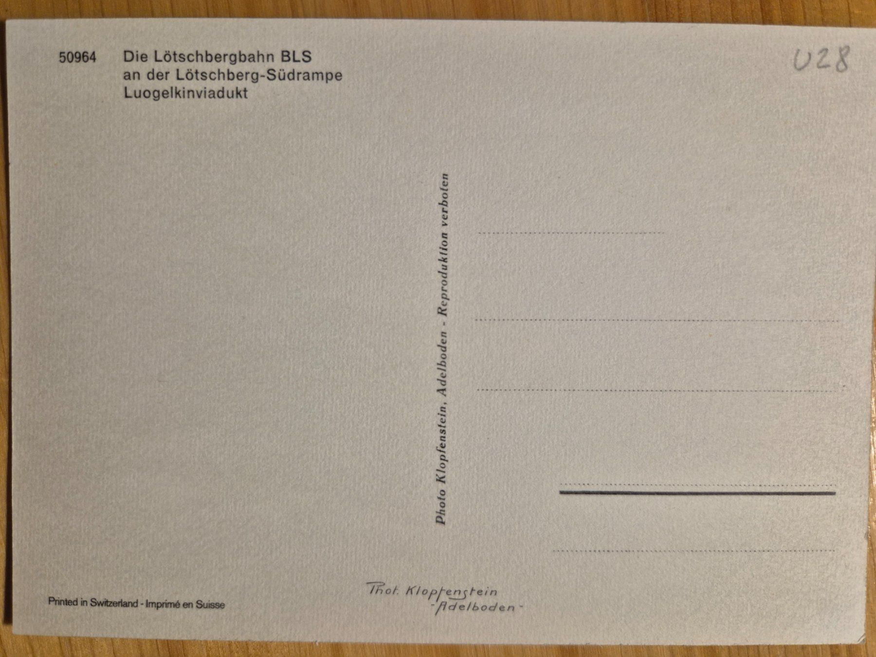 Cartoline postali: BLS - Südrampe - Luogelkinviadukt – Nuovo (secondo la descrizione) da St-Léonard venduto da thipif 2
