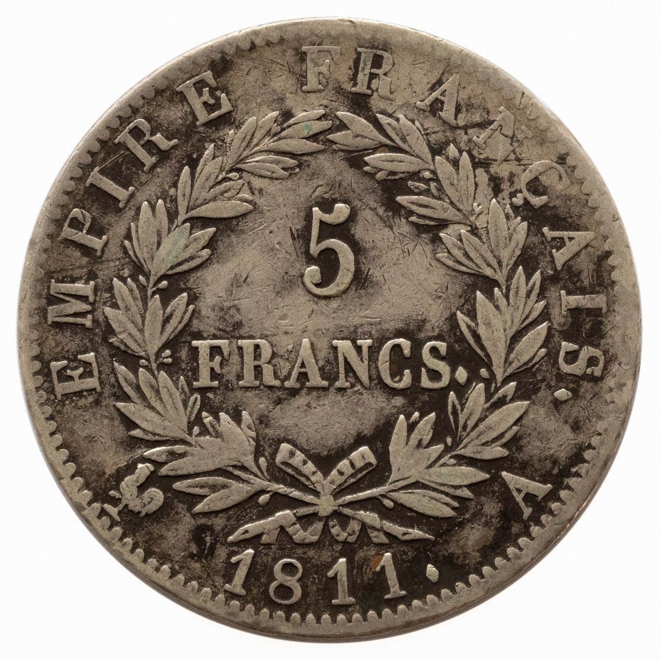 Alle Münzen: Frankreich 5 Francs 1811 Napoleon I Silber – Gebraucht aus Rotkreuz von num_6343 1