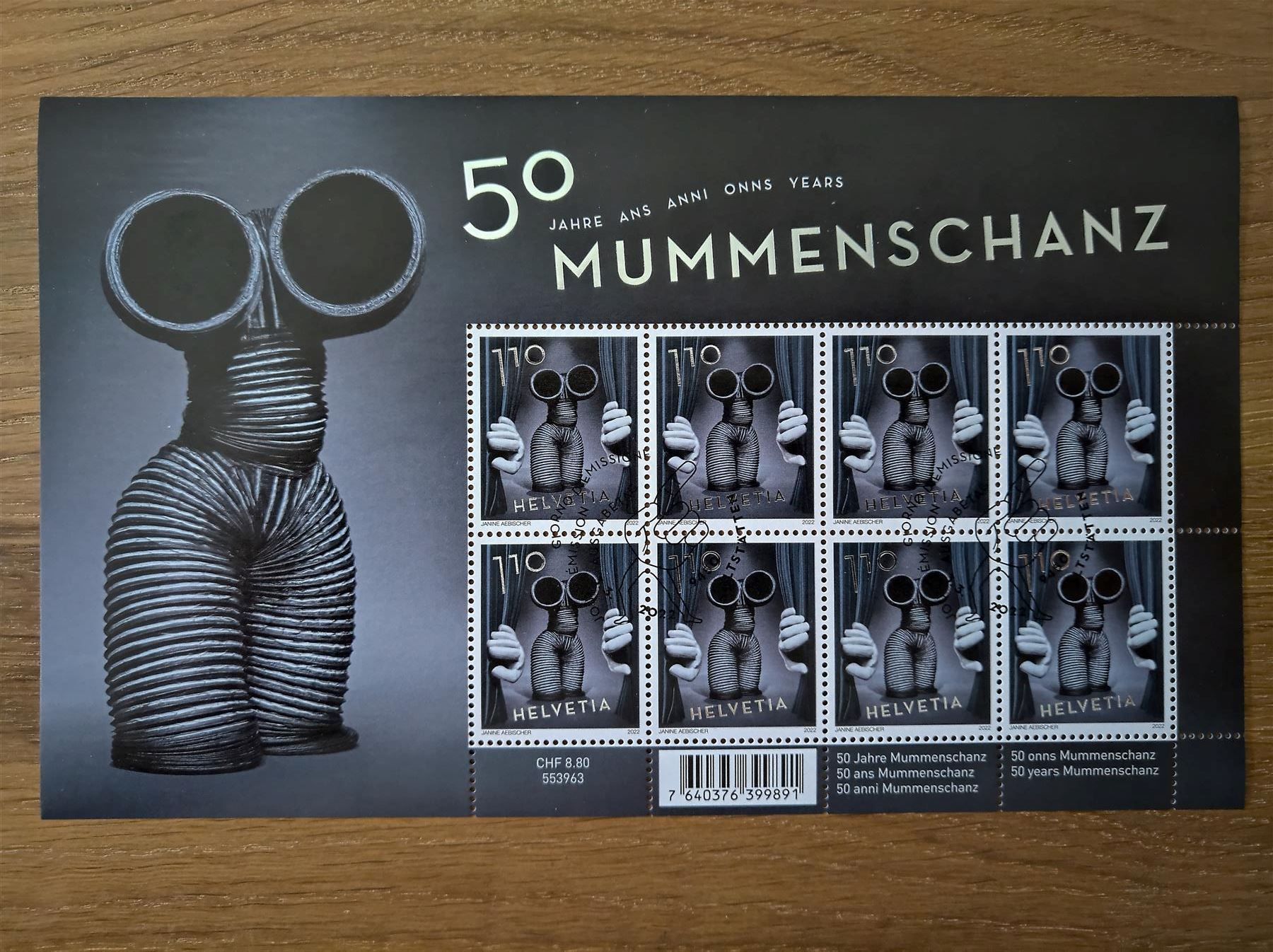 Tutti i francobolli: Kleinbogen 50 Jahre Mummenschanz Ersttag – Usato da Rickenbach SO venduto da Bytebull
