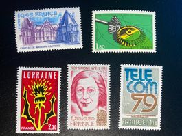 Frankreich 1979 Lot postfrische Briefmarken 2.Halbjahr